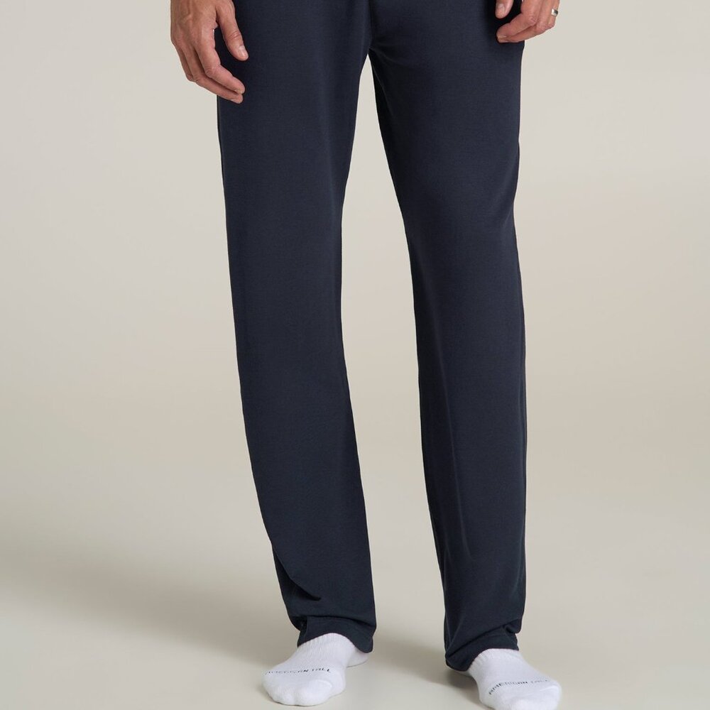 American Tall Open-Bottom Tall Men's Pajama Pants in Evening Blue Size LL / Extr
